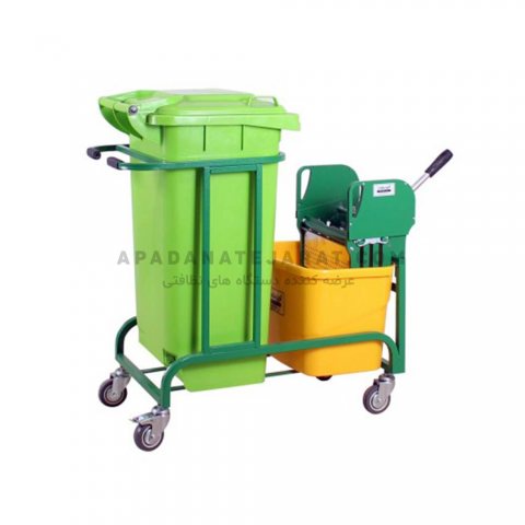 ترولی نظافتی همراه با تی شوی و سطل زباله apadana 2400